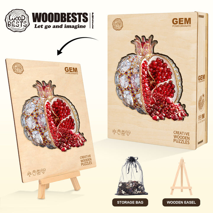 gem pomegranate Wooden Jigsaw Puzzle