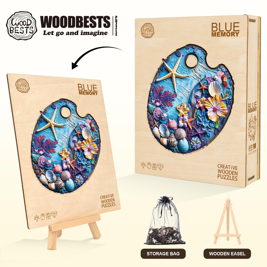 Blue Memory Wooden Jigsaw Puzzle
