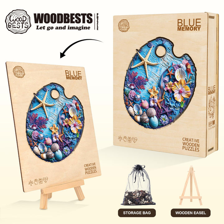 Blue Memory Wooden Jigsaw Puzzle