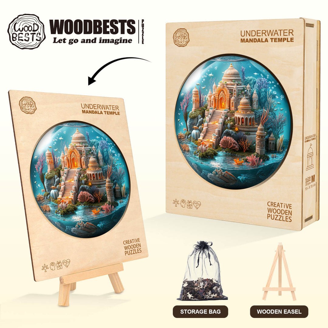 Puzzle en bois Mandala sous-marin Temple