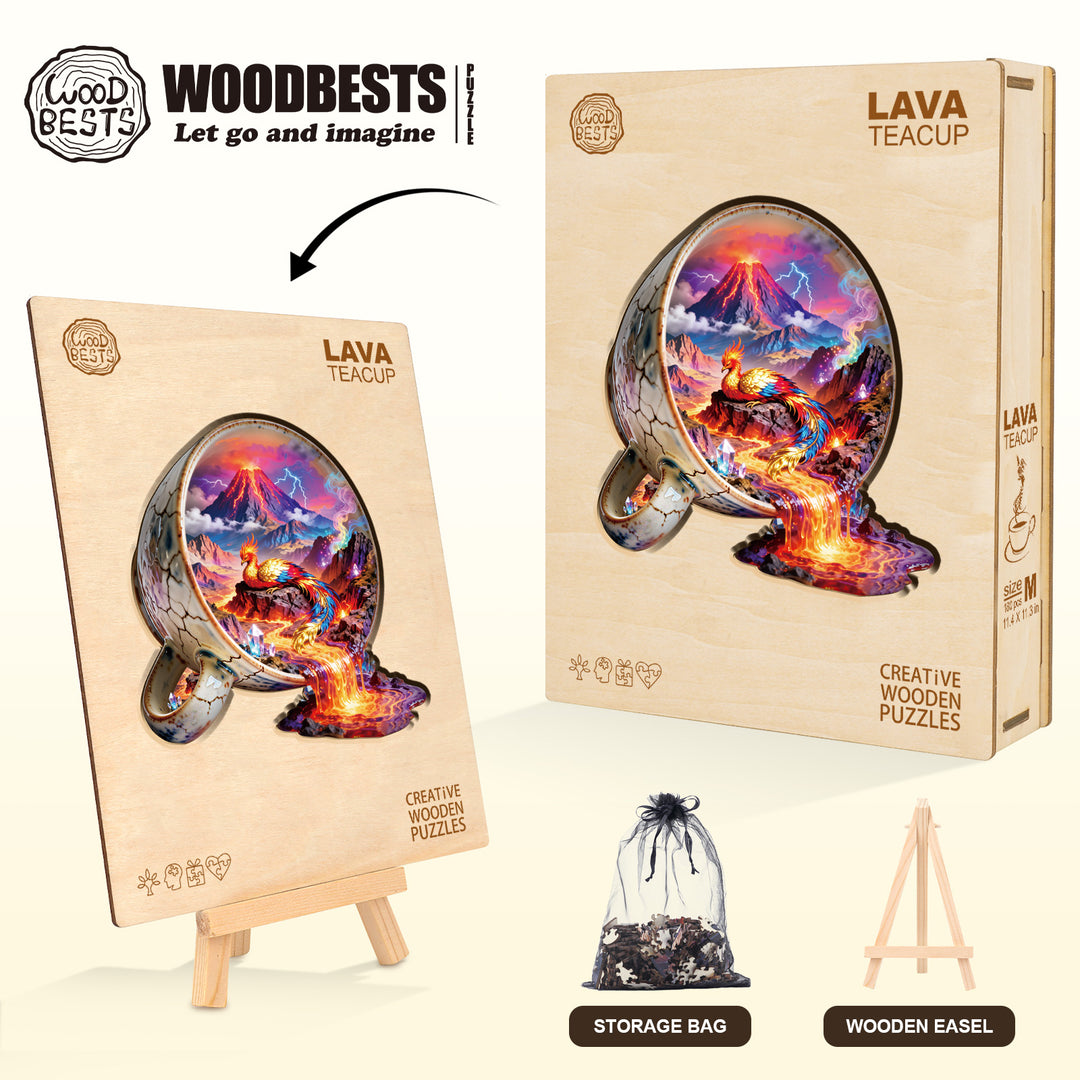 Lava Teacup Wooden Jigsaw Puzzle