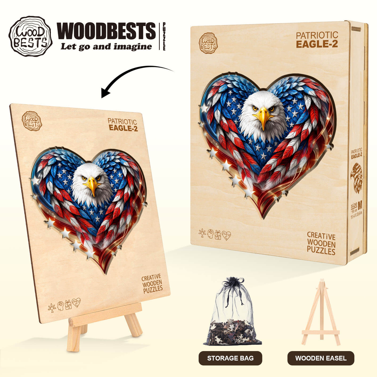 Patriotischer Adler-2 Holz-Puzzle