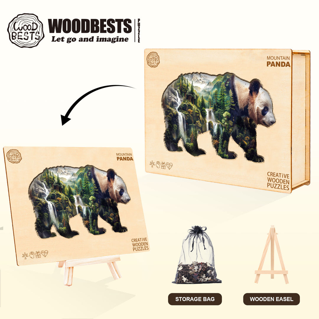 Mountain Panda Wooden Jigsaw Puzzle