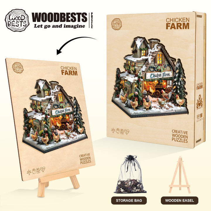 chicken farm Wooden Jigsaw Puzzle