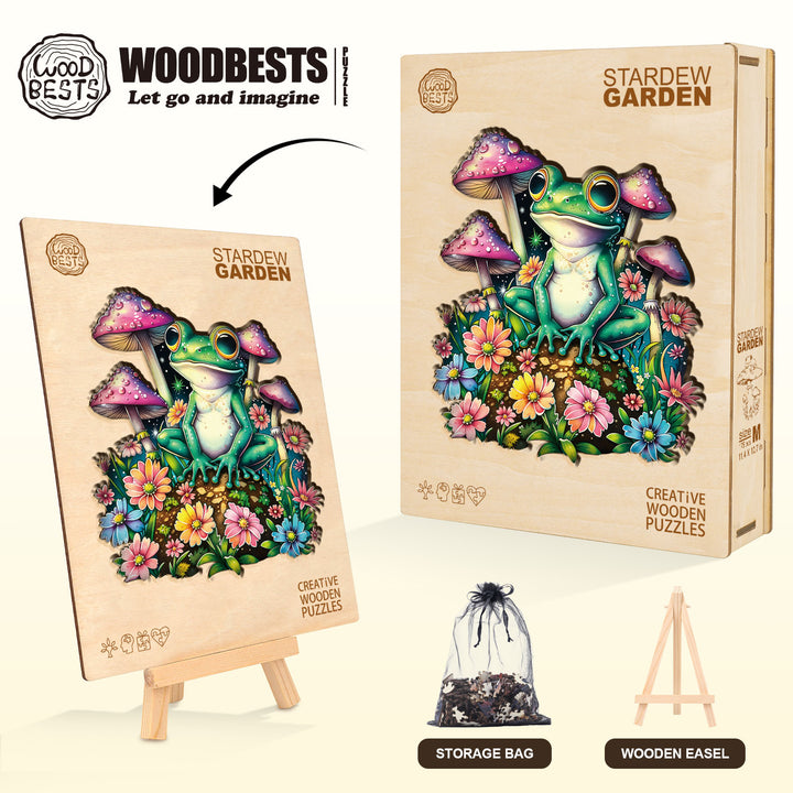 Stardew Garden Frog Wooden Jigsaw Puzzle