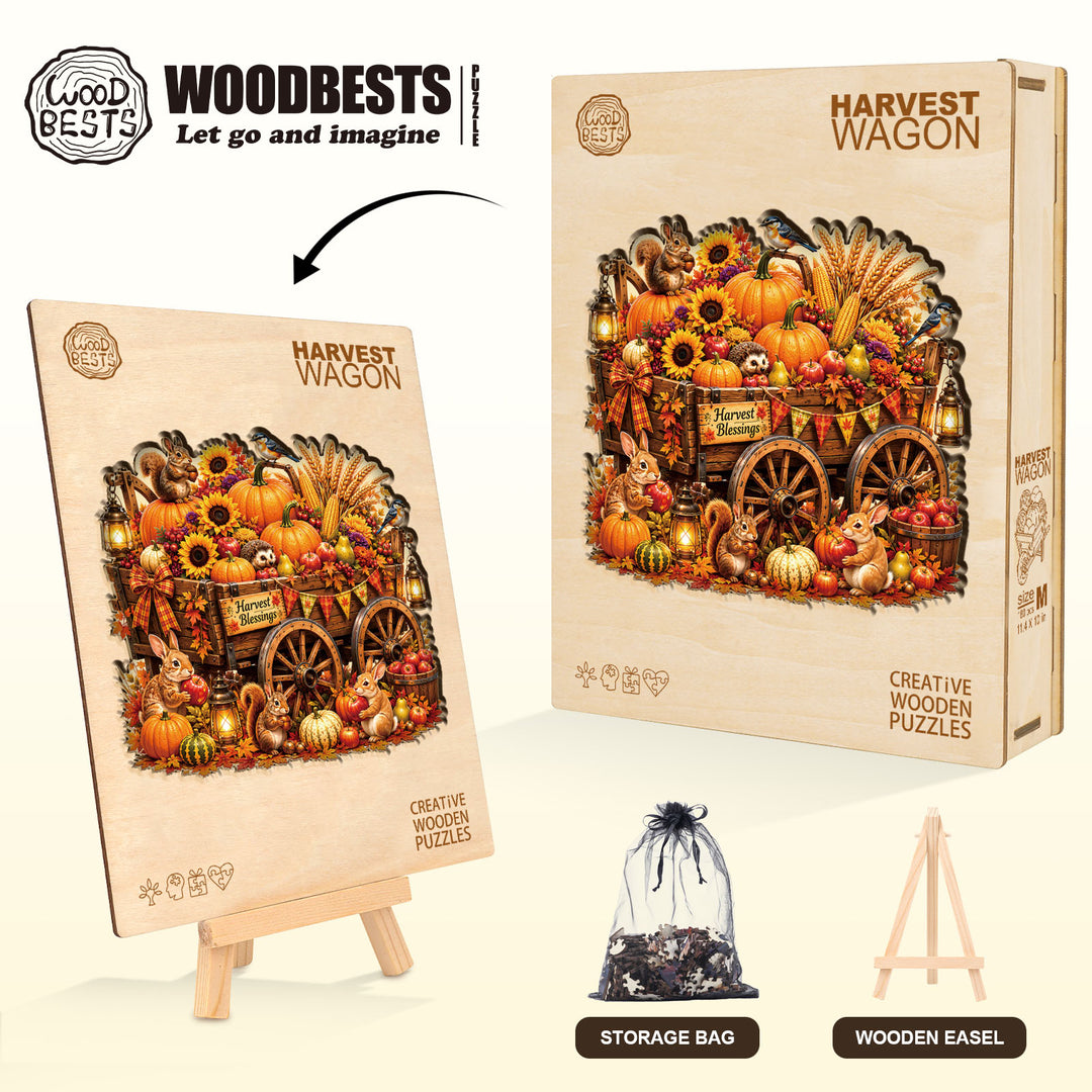 Harvest Wagon Wooden Jigsaw Puzzle