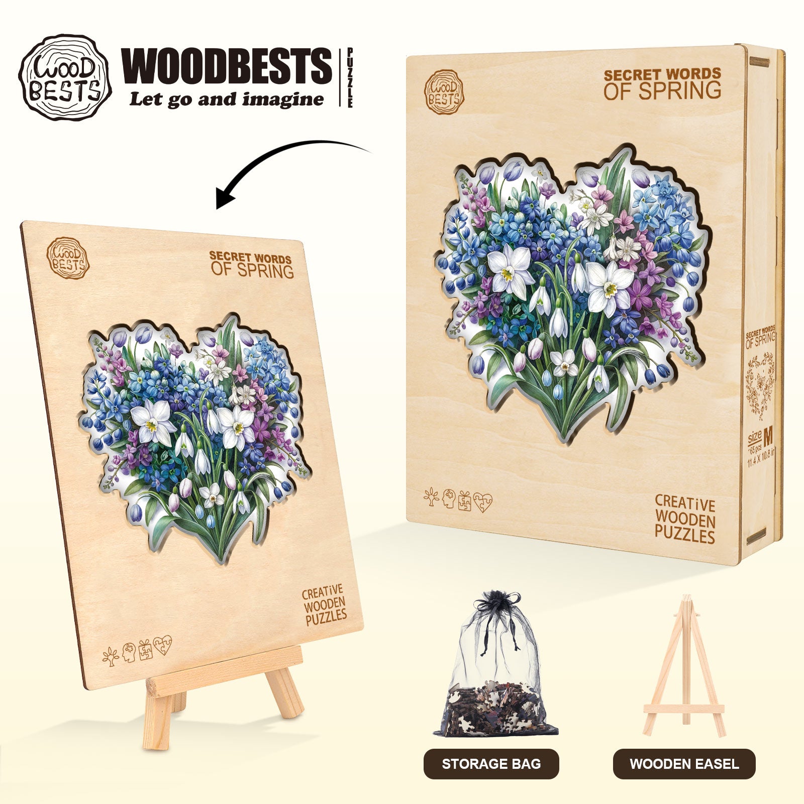 Secret Words of Spring Wooden Jigsaw Puzzle