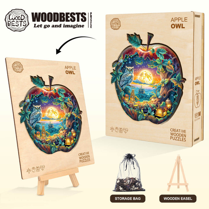 Apple Owl Wooden Jigsaw Puzzle