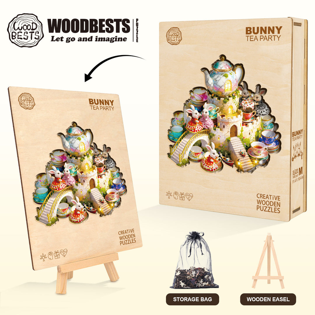 Bunny Tea Party Wooden Jigsaw Puzzle