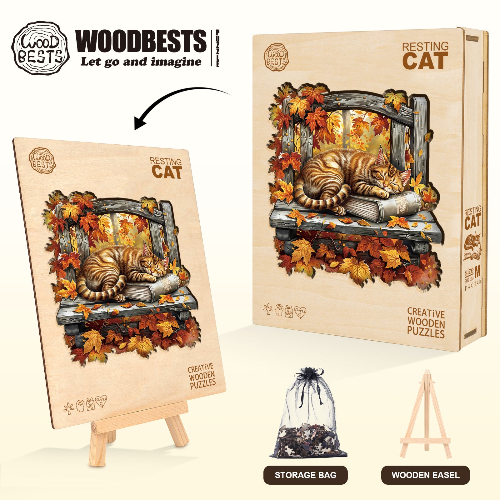 Resting Cat Wooden Jigsaw Puzzle