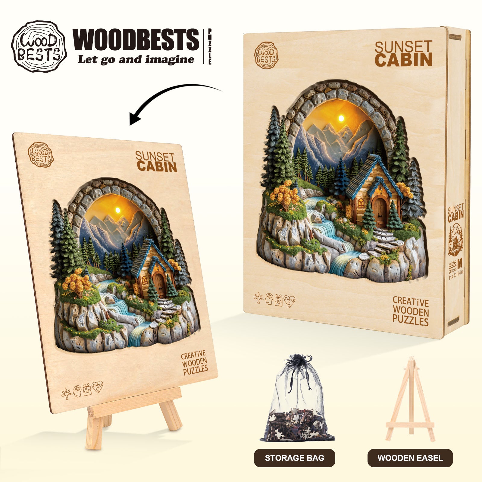Sunset Cabin Wooden Jigsaw Puzzle
