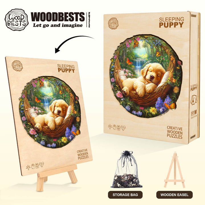 Sleeping puppy Wooden Jigsaw Puzzle