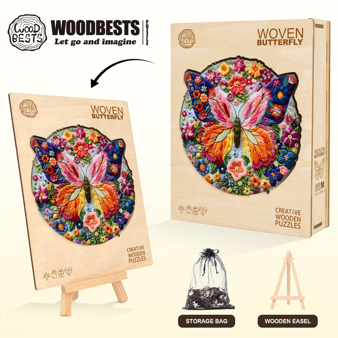 Woven Butterfly Wooden Jigsaw Puzzle