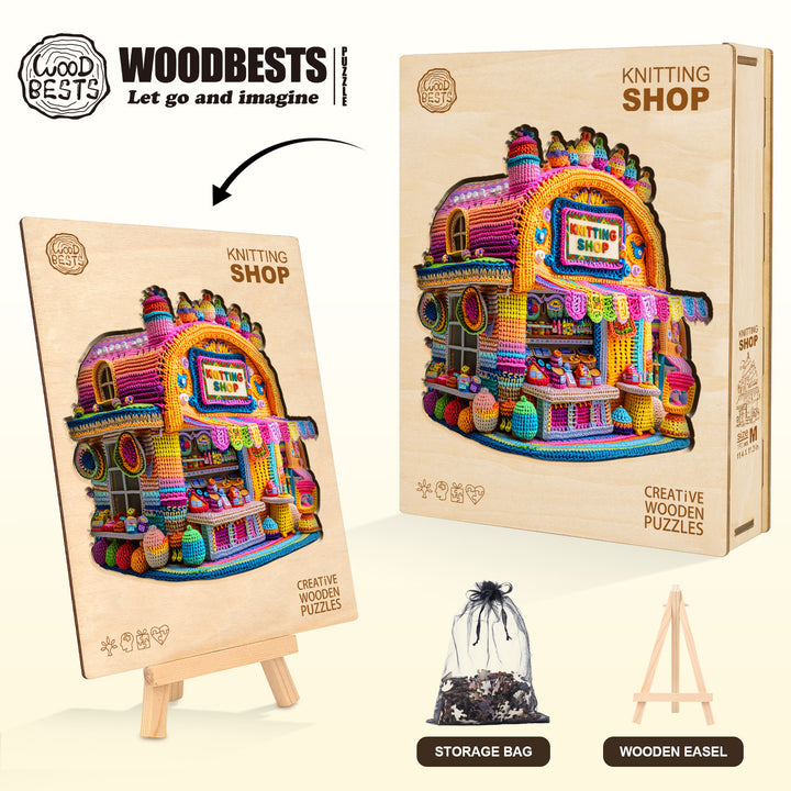 Knitting Shop Wooden Jigsaw Puzzle
