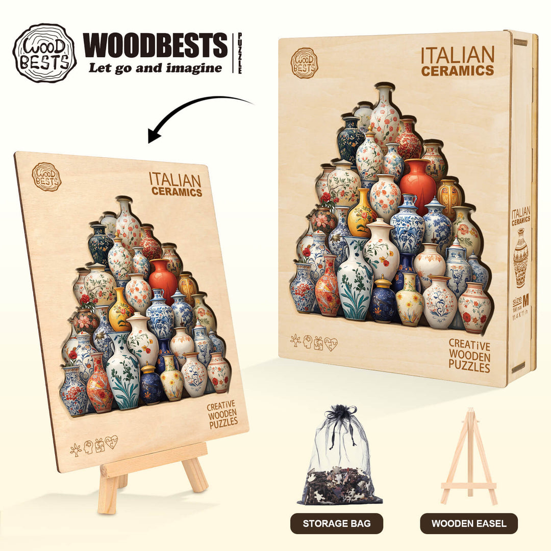 Rompecabezas de madera de cerámica italiana