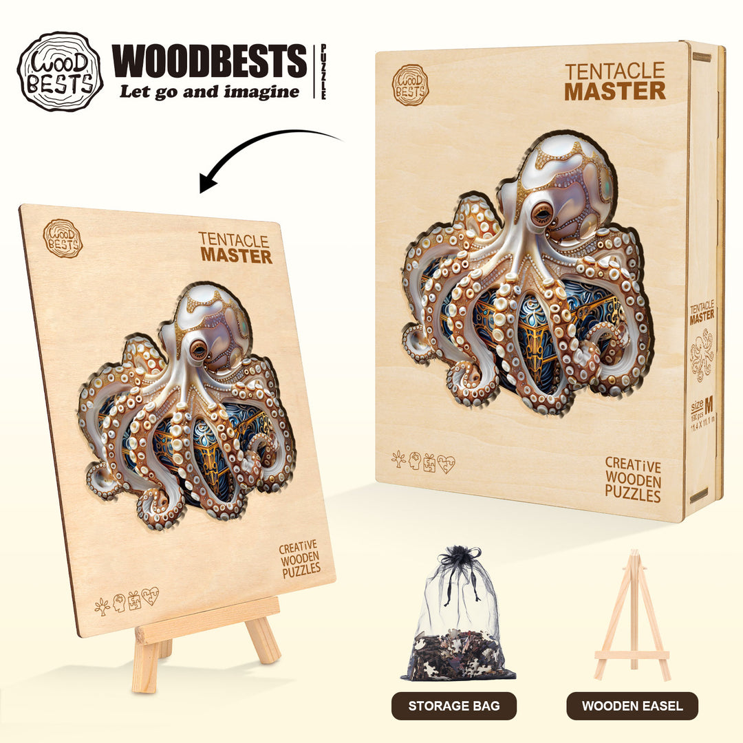 Tentacle Master Wooden Jigsaw Puzzle