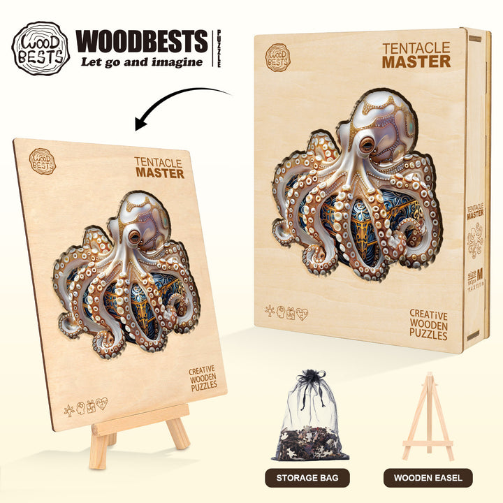 Tentacle Master Wooden Jigsaw Puzzle