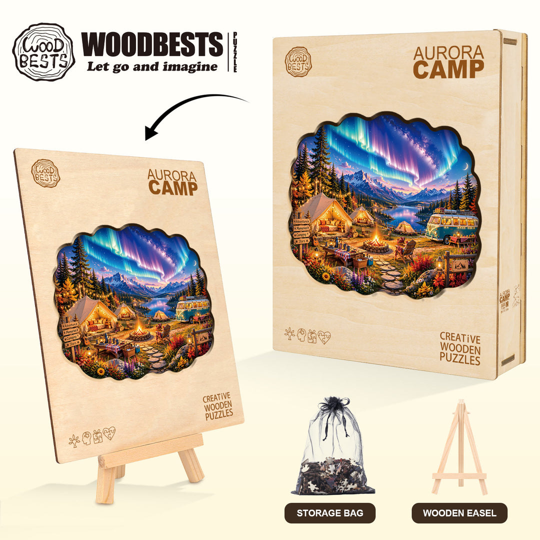 Aurora Camp  Wooden Jigsaw Puzzle