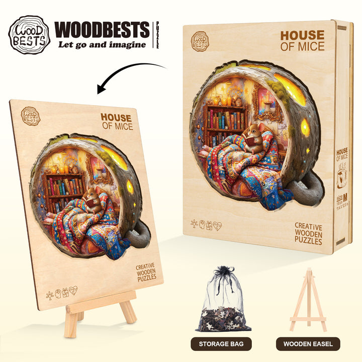 House of Mice Wooden Jigsaw Puzzle