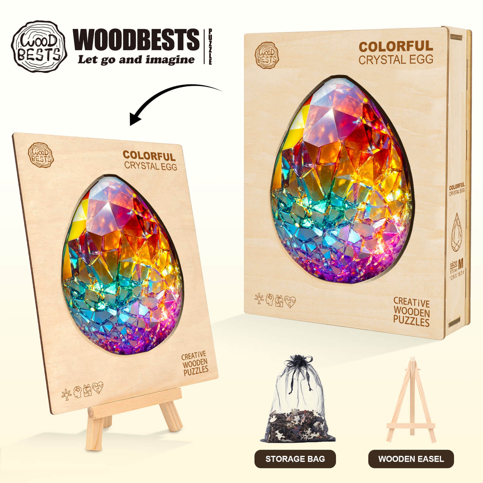 Buntes Kristallei Holz-Puzzlespiel