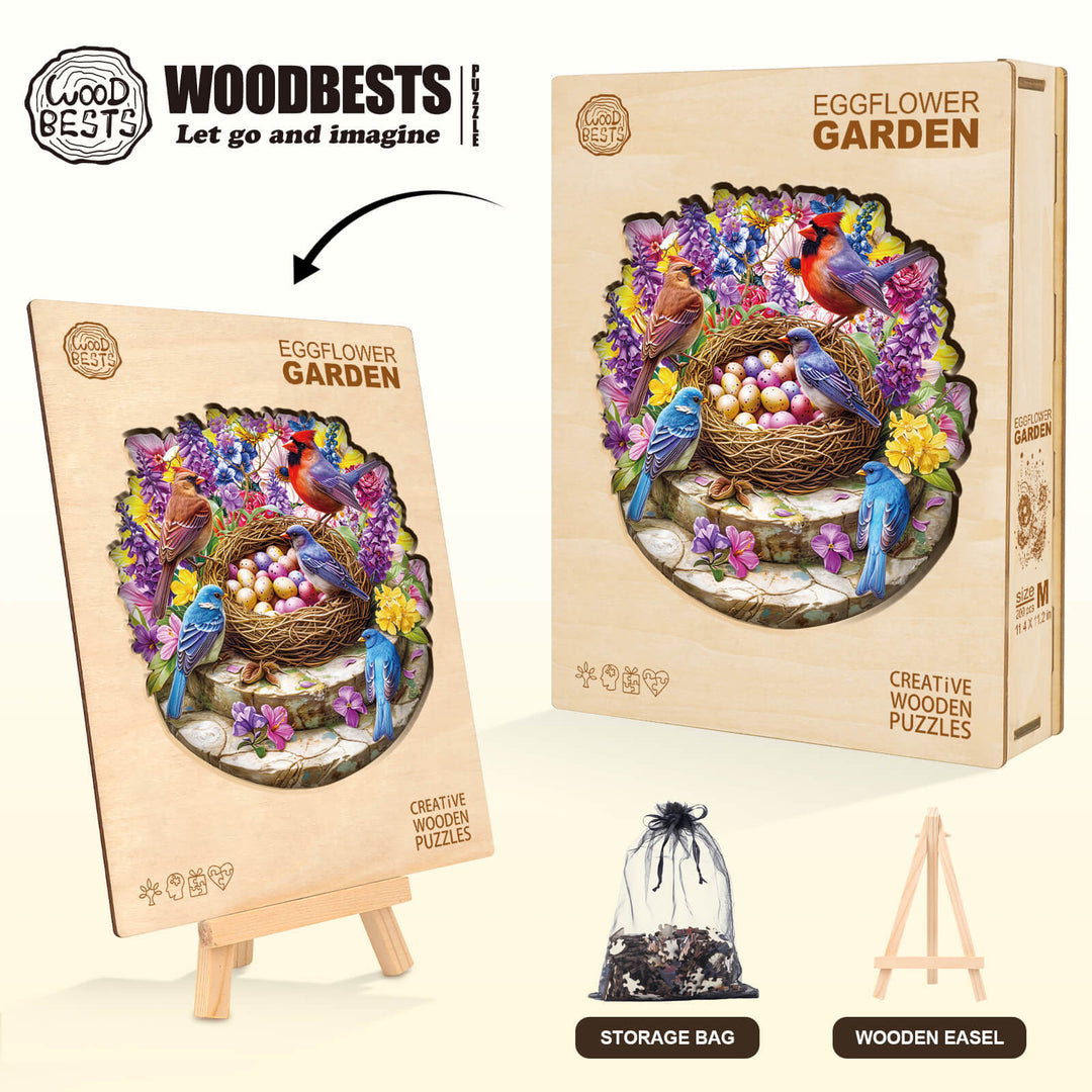 Eggflower Garden Wooden Jigsaw Puzzle