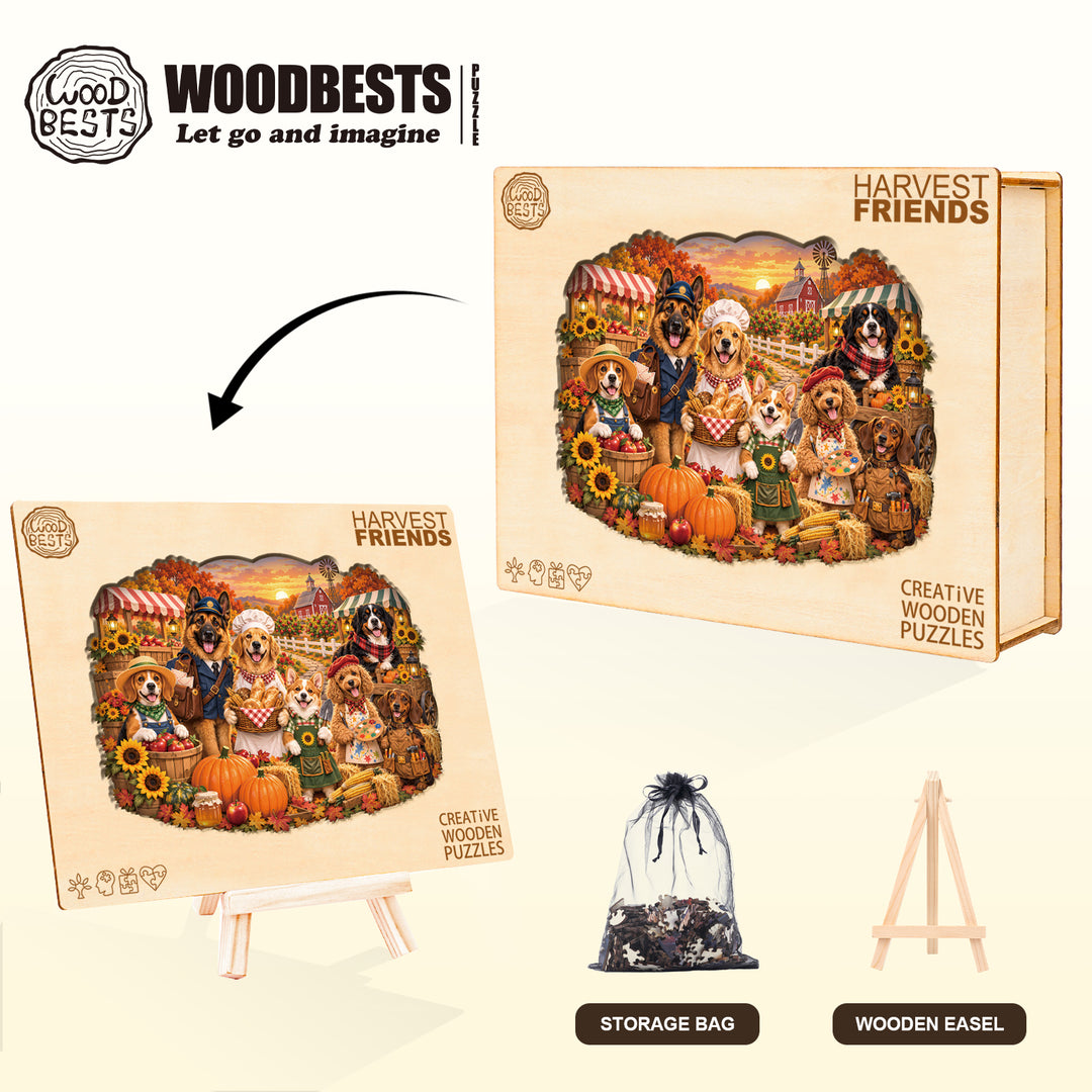 Harvest Friends  Wooden Jigsaw Puzzle