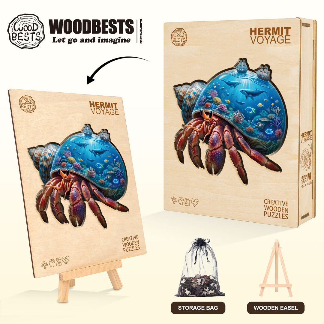 Hermit Voyage Wooden Jigsaw Puzzle