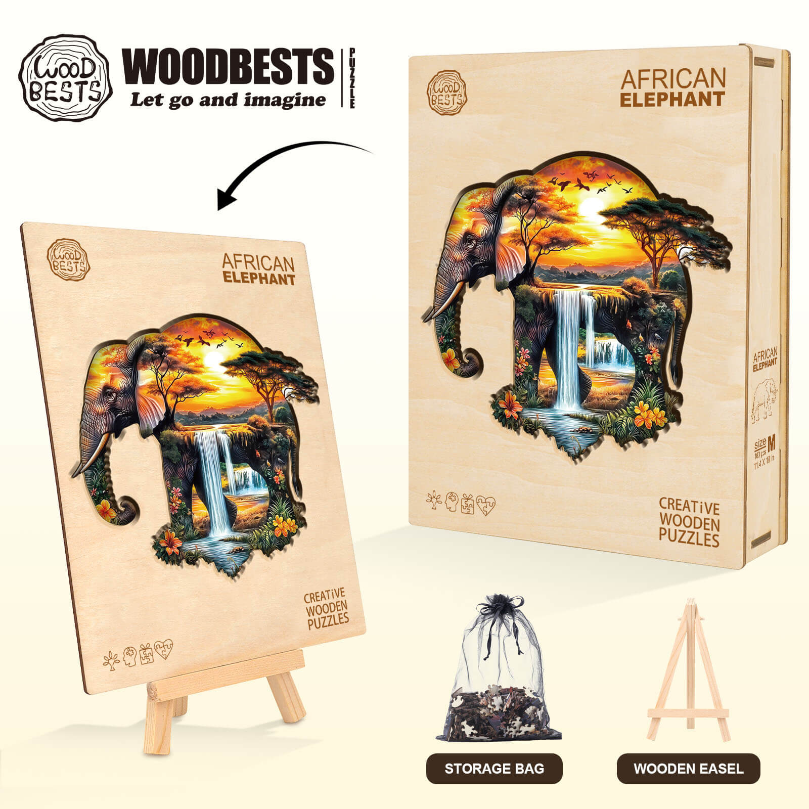 African elephant Wooden Jigsaw Puzzle