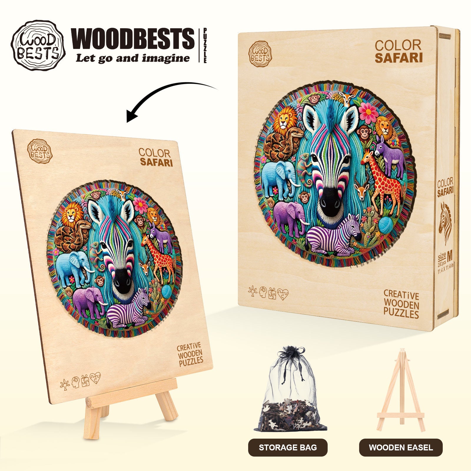 Color Safari Wooden Jigsaw Puzzle
