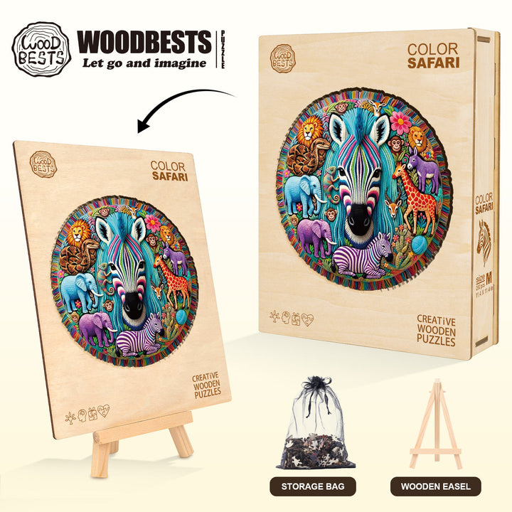 Color Safari Wooden Jigsaw Puzzle