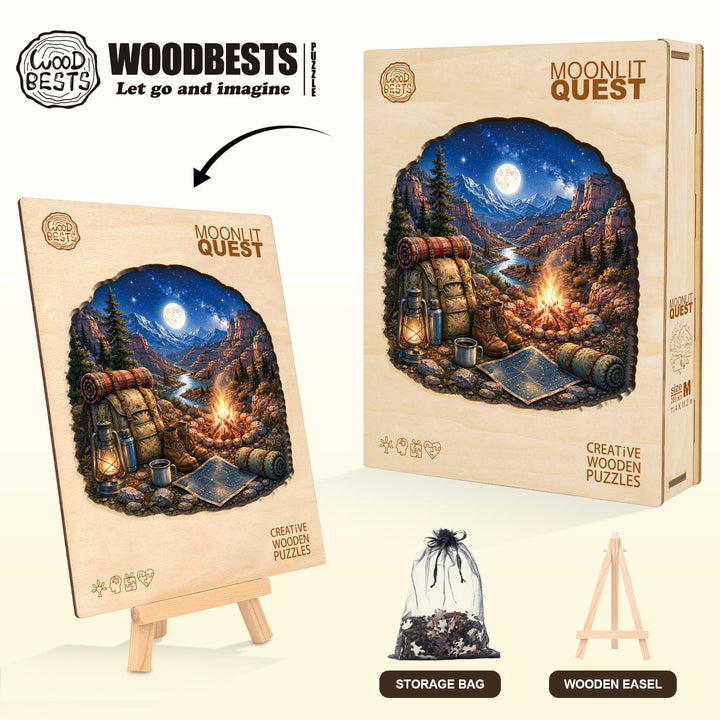 Moonlit Quest  Wooden Jigsaw Puzzle