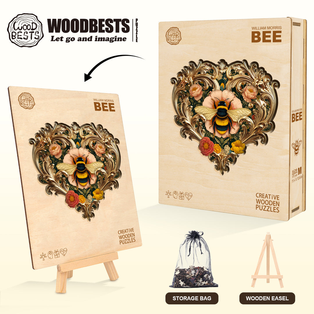 William Morris Bee Wooden Jigsaw Puzzle