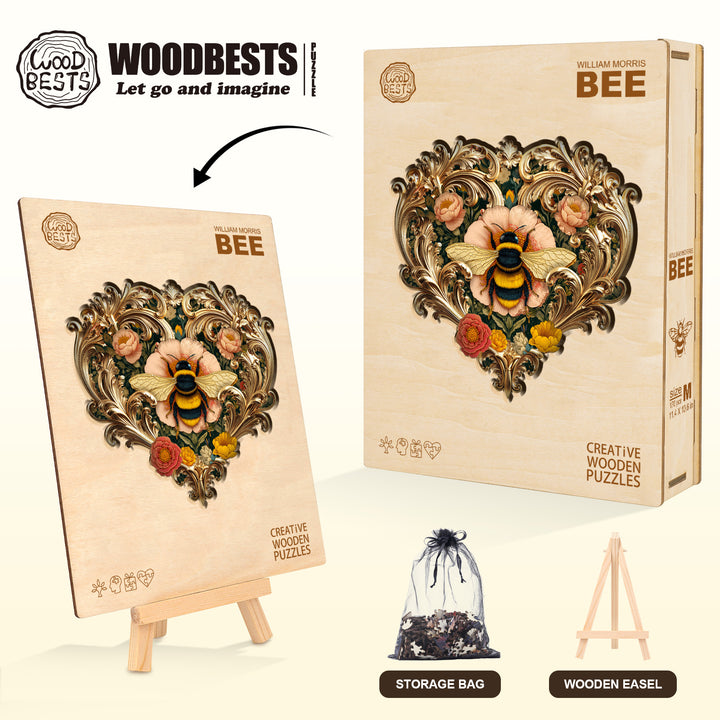 William Morris Bee Wooden Jigsaw Puzzle
