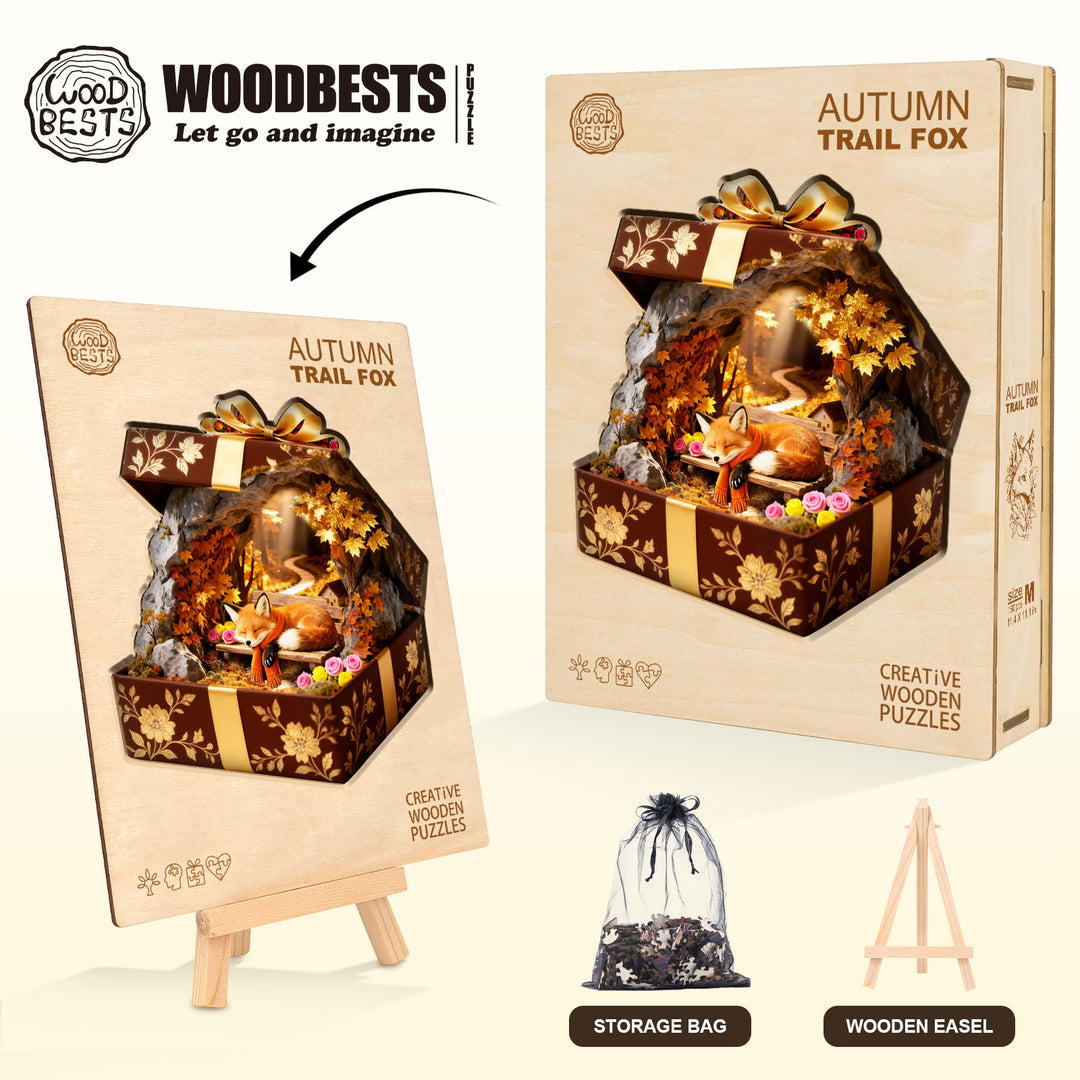 Autumn Trail Fox Wooden Jigsaw Puzzle
