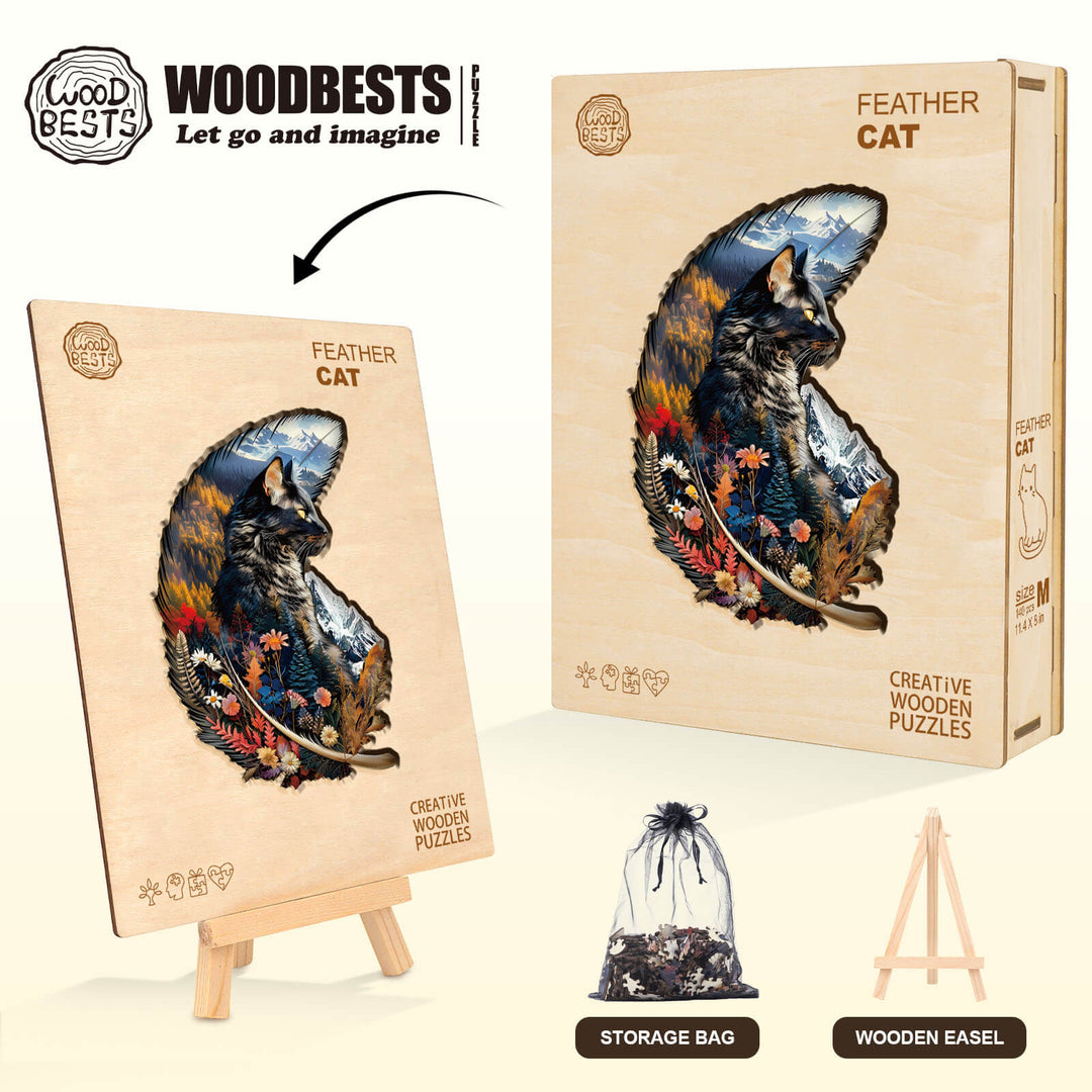 Rompecabezas de Madera para Gatos Feather