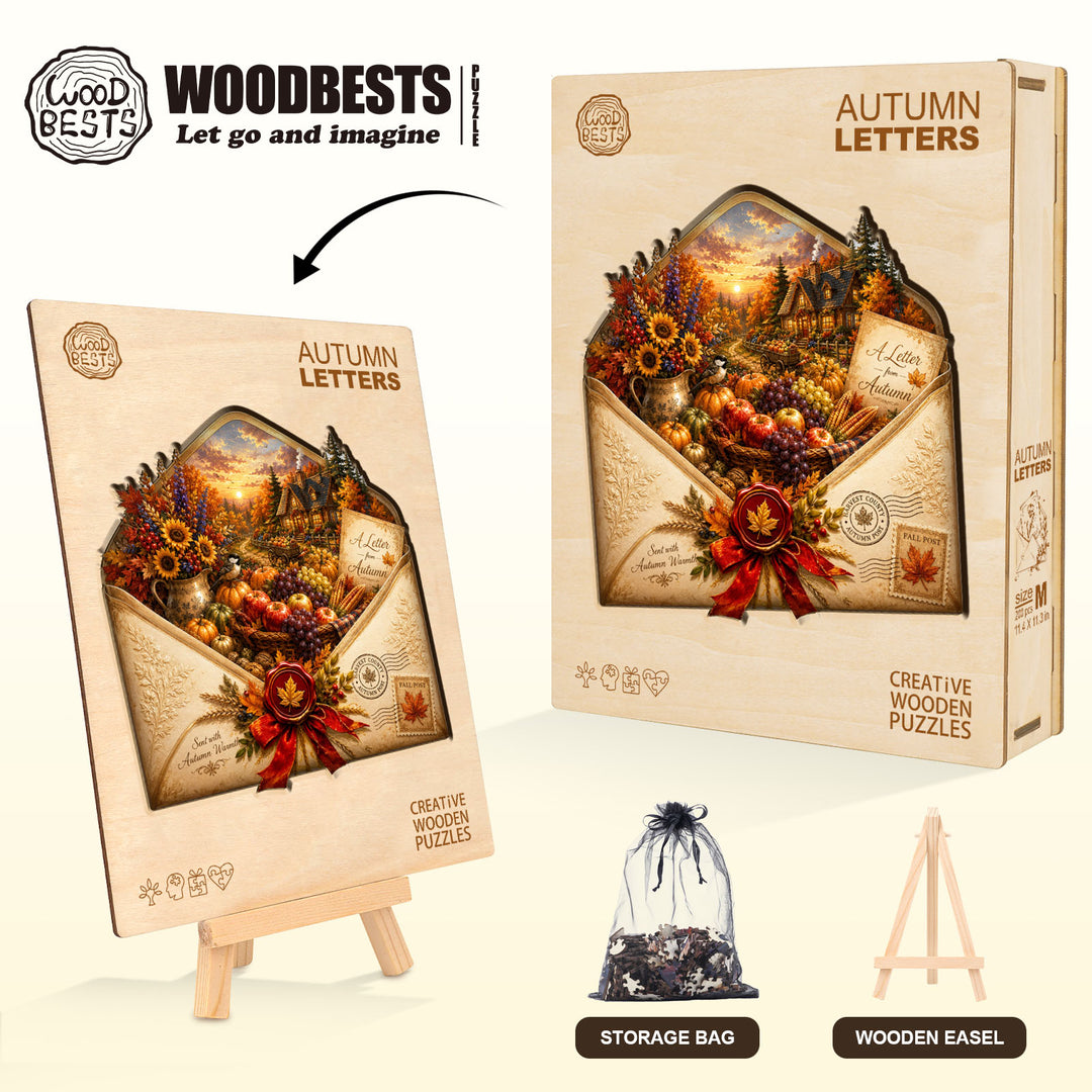 Autumn Letters Wooden Jigsaw Puzzle