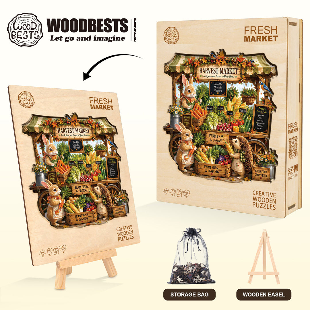 Fresh Market Wooden Jigsaw Puzzle