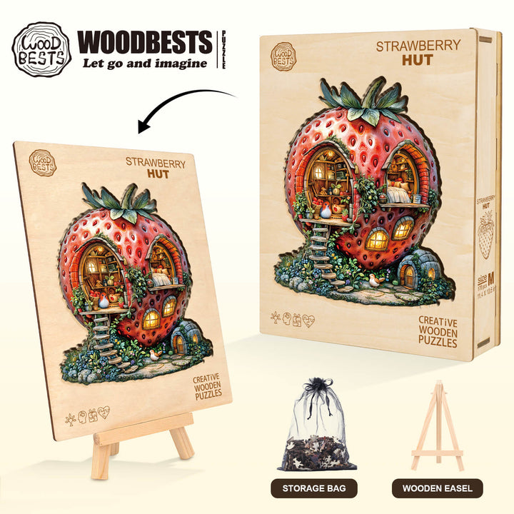 Strawberry Hut Wooden Jigsaw Puzzle