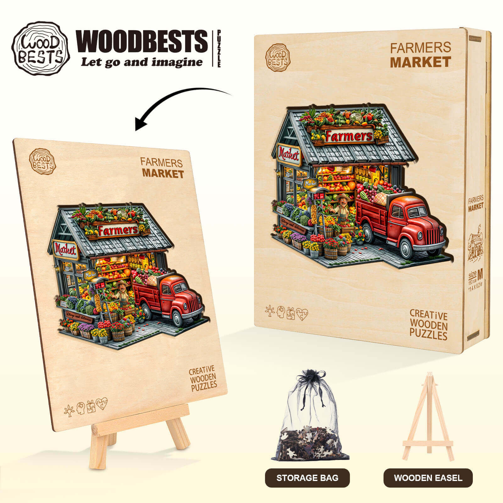 Farmers Market Wooden Jigsaw Puzzle