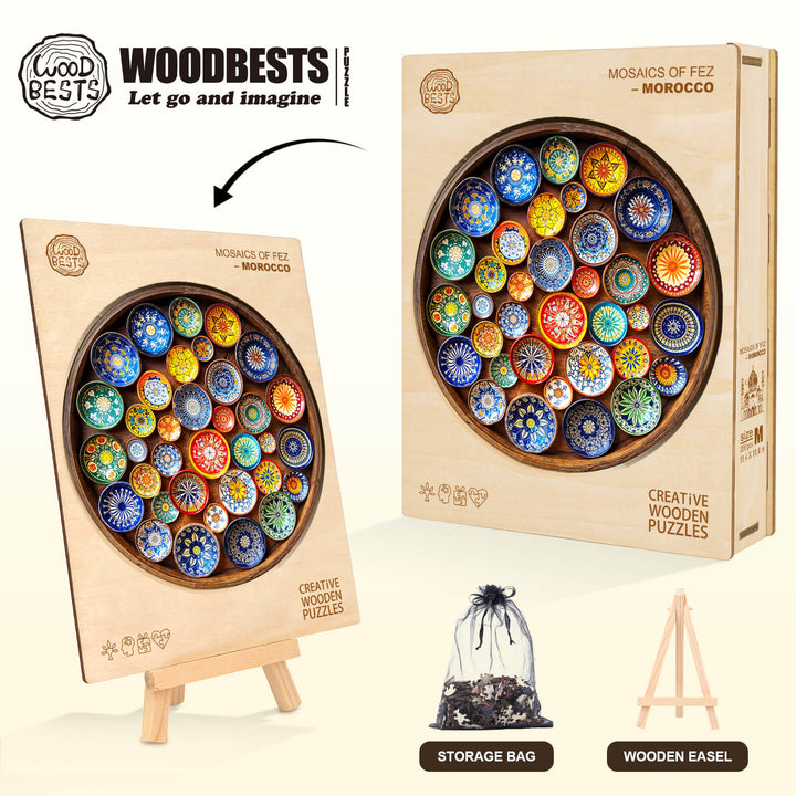 Puzzles en bois de mosaïques de Fès – Maroc