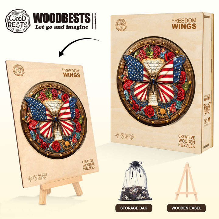 Freedom Wings Wooden Jigsaw Puzzle