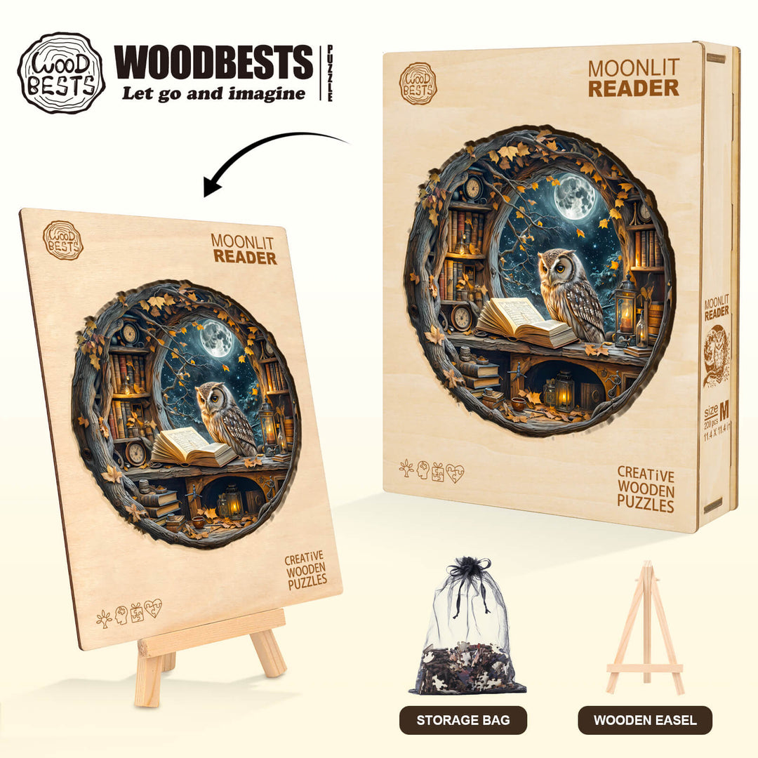 Moonlit Reader Wooden Jigsaw Puzzle