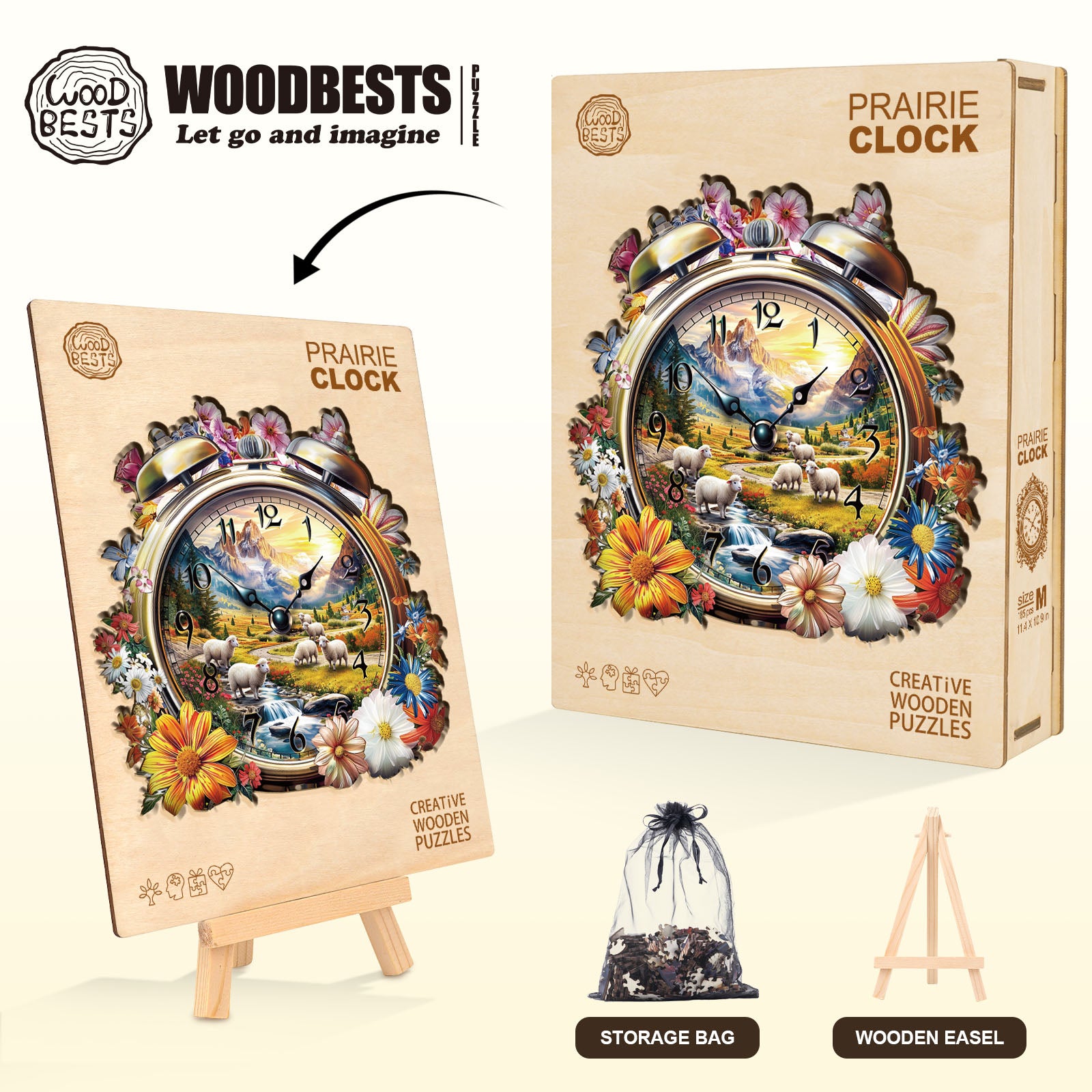 Puzzle en bois Horloge de la prairie