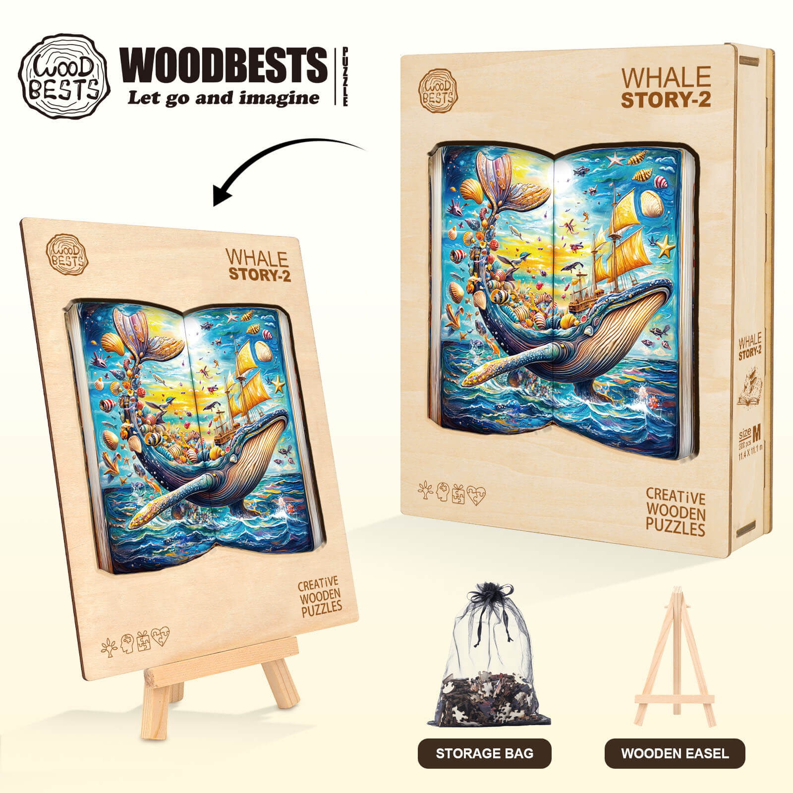 Whale Story-2 Wooden Jigsaw Puzzle