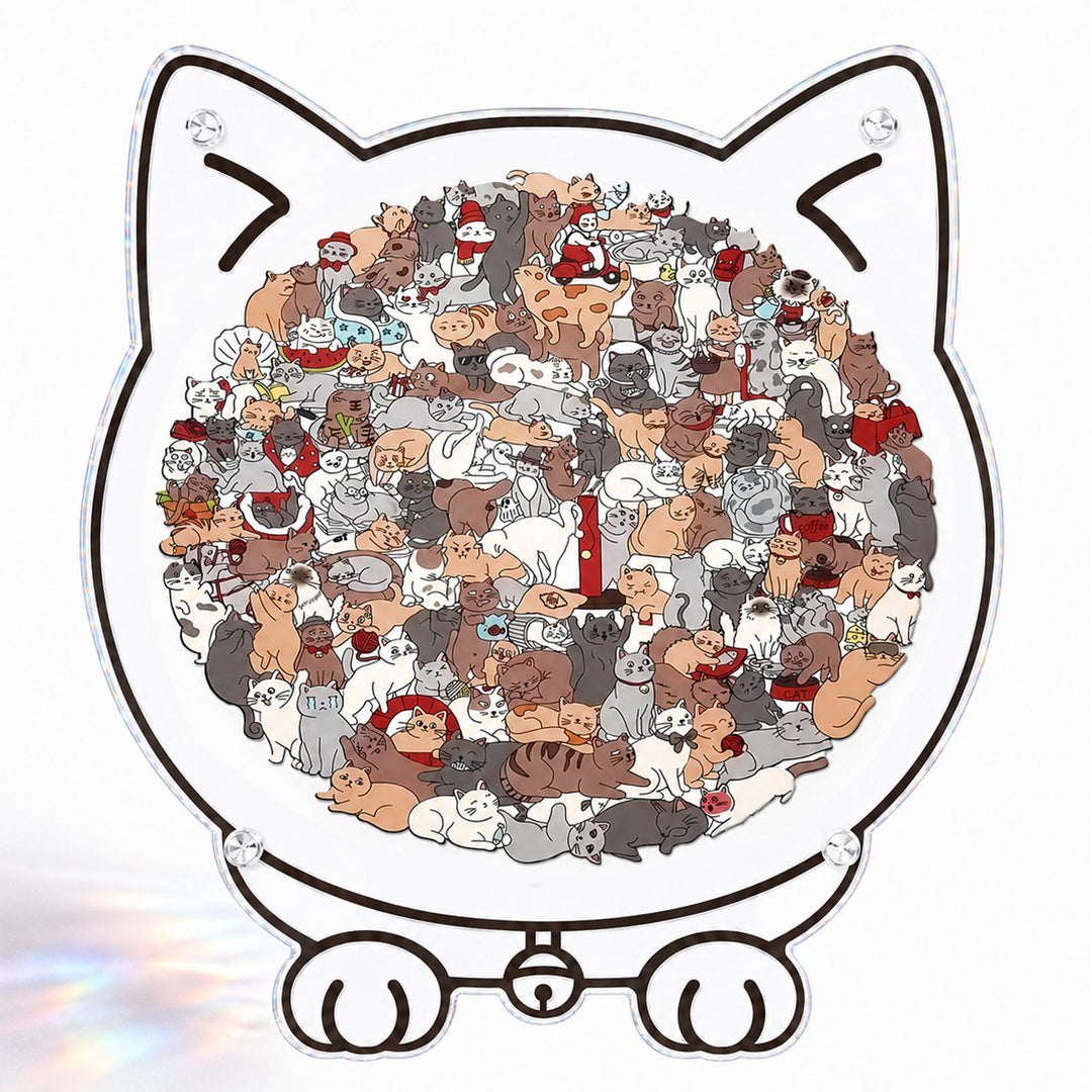 Acrylic Jigsaw Puzzle Suncatcher - Kitten Party
