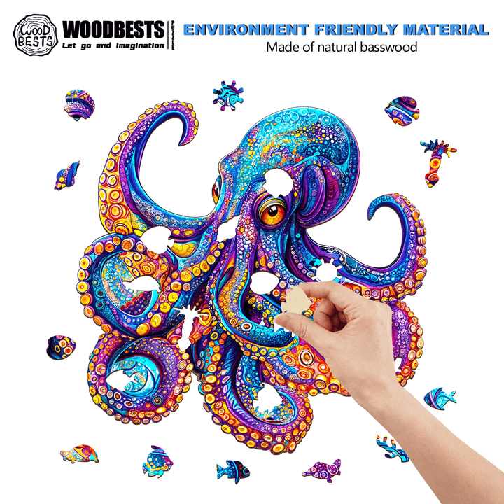 Colorful Octopus Wooden Jigsaw Puzzle