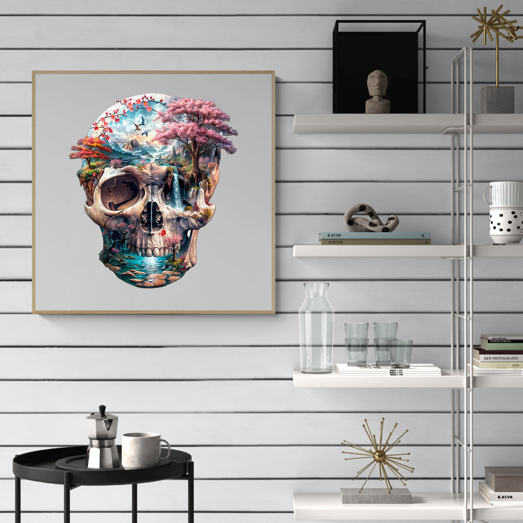 The skull's new life Wooden Jigsaw Puzzle