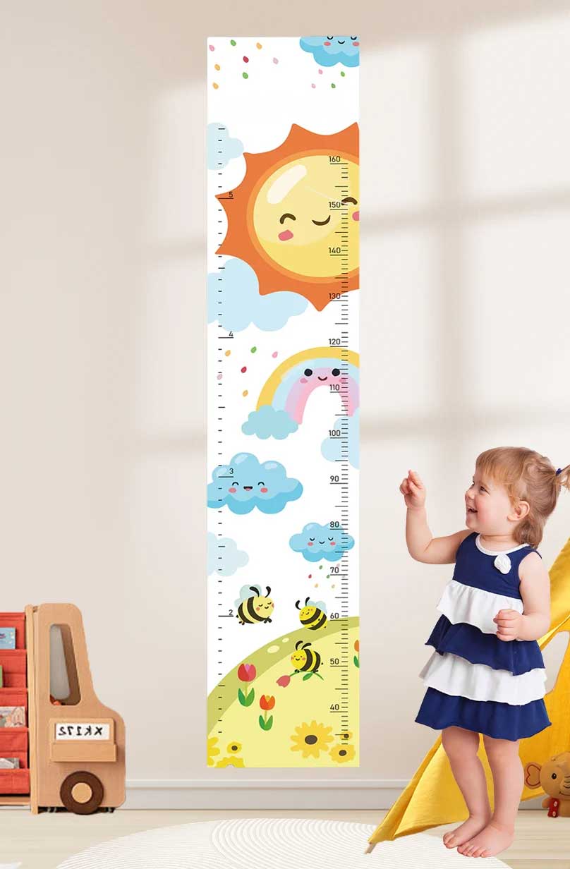 Personalized Wooden Rainbow Growth Chart Height Ruler Clearance Sale