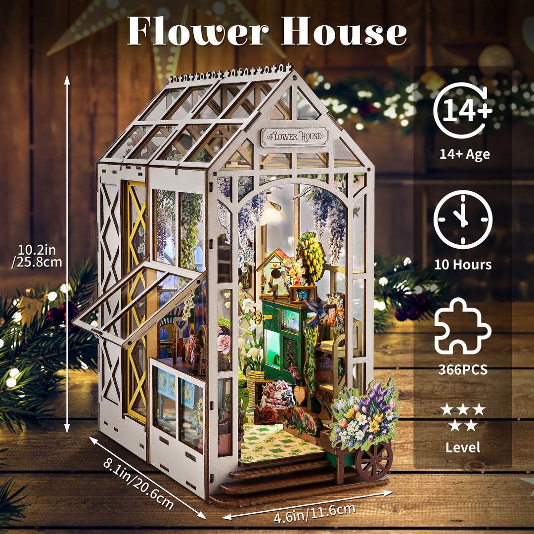 Flower House - DIY Flower House Kit,3D Wooden Puzzle