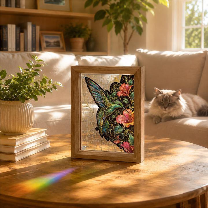 Double Sided Acrylic Jigsaw -Brilliant Hummingbird